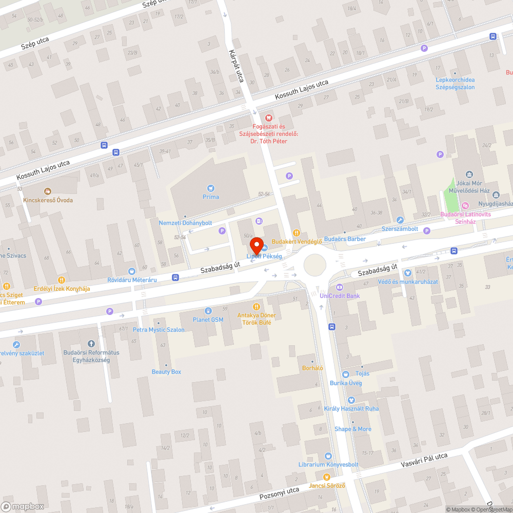 Úthiba a Szabadság út 50 számnál bejelentés helye