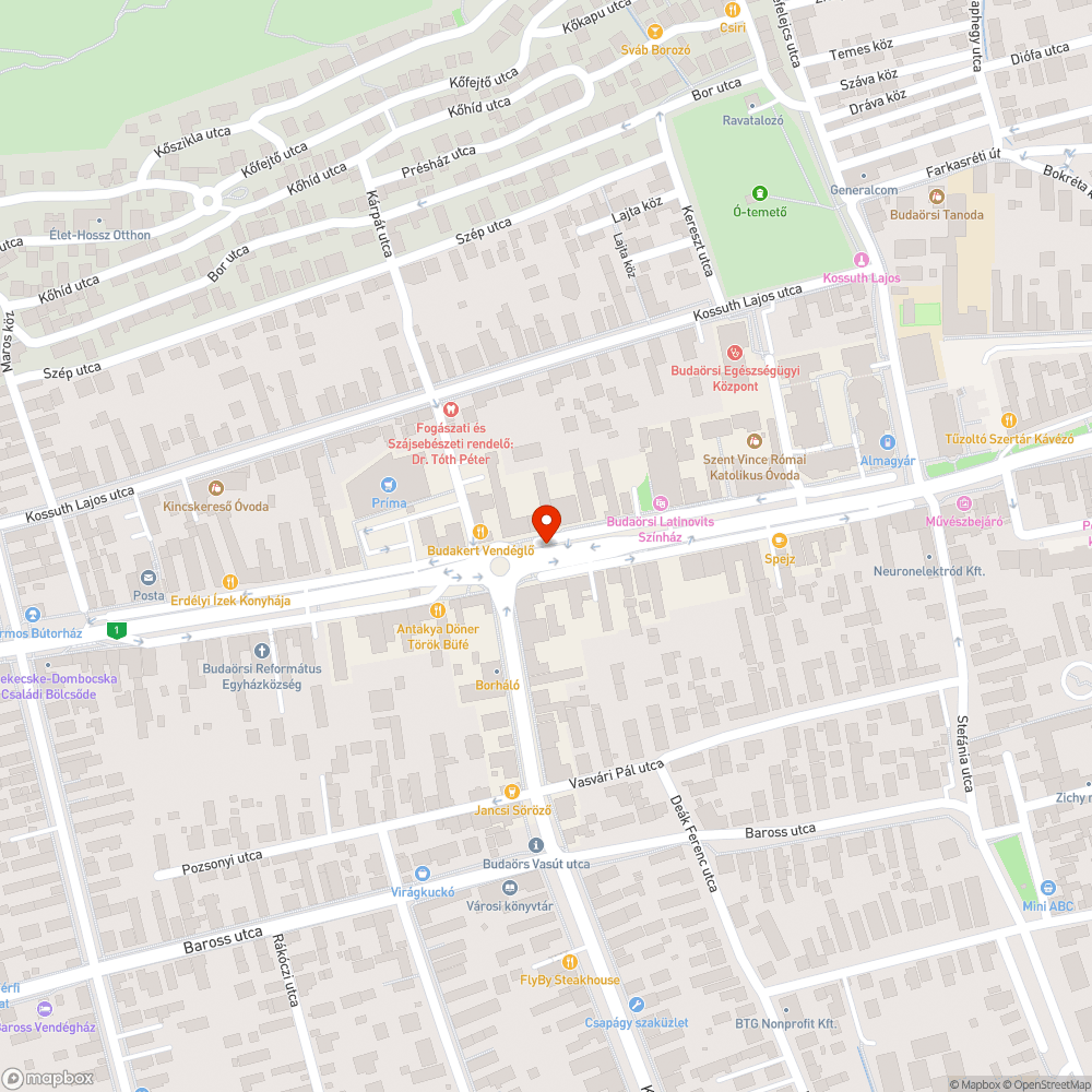 Kátyúk sorozata a Szabadság út 50-i körforgalom kijáratánál bejelentés helye