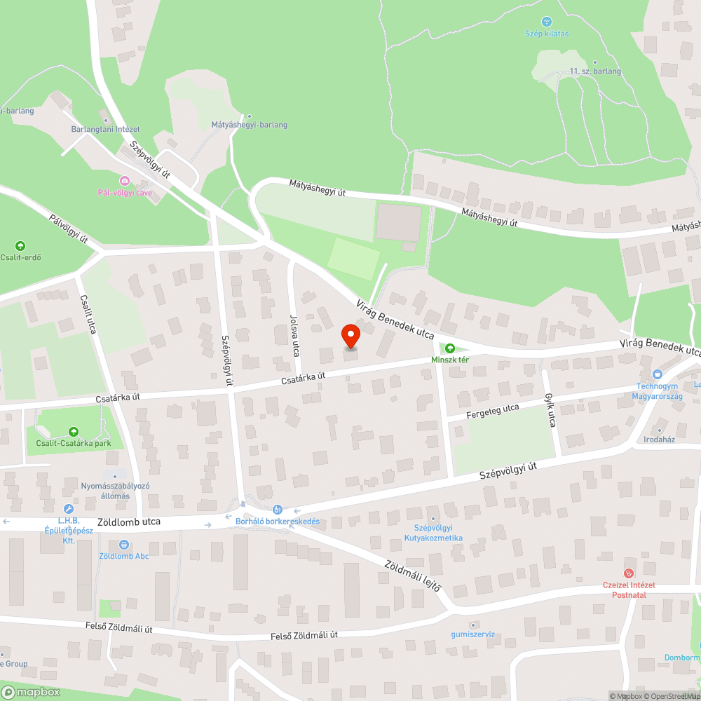 Kátyú a Csatárka utcában bejelentés helye