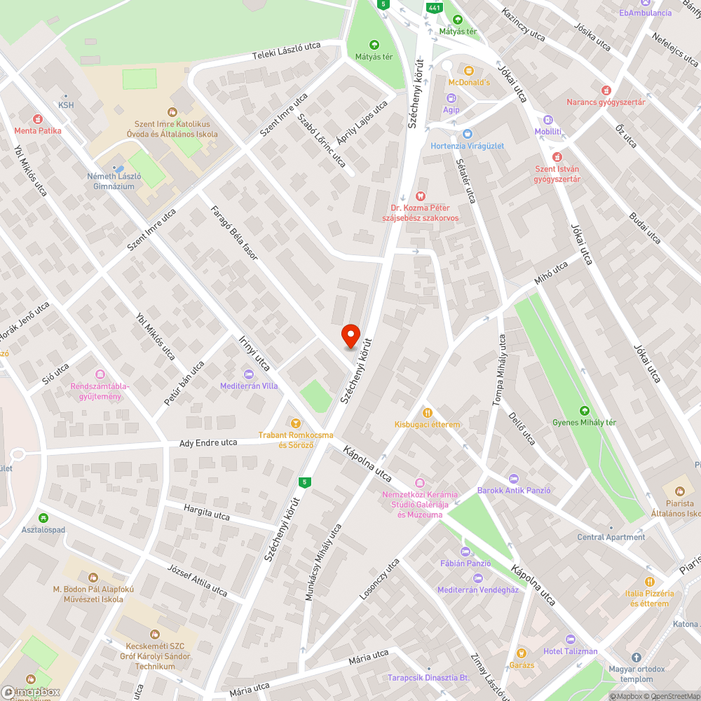 Középen besüllyedt fedlap bejelentés helye