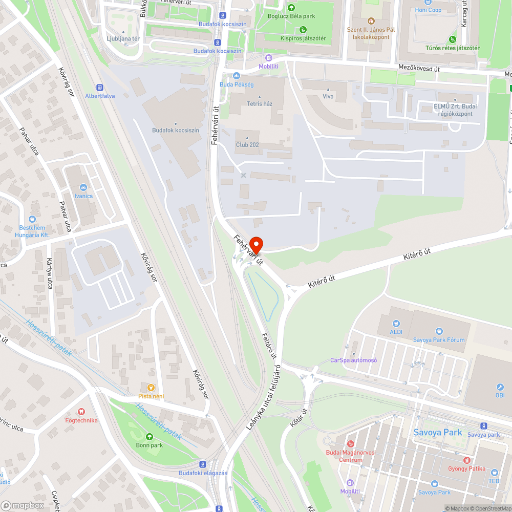 kátyútenger bejelentés helye