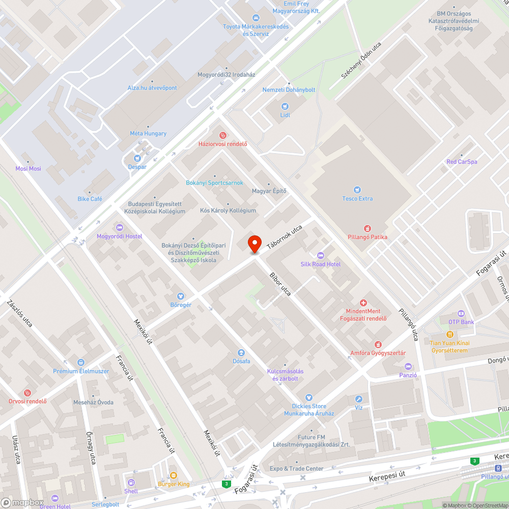 Elfordított tábla bejelentés helye