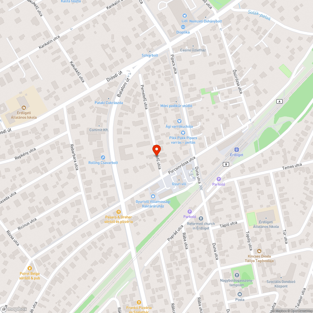 Elhagyott autó bejelentés helye