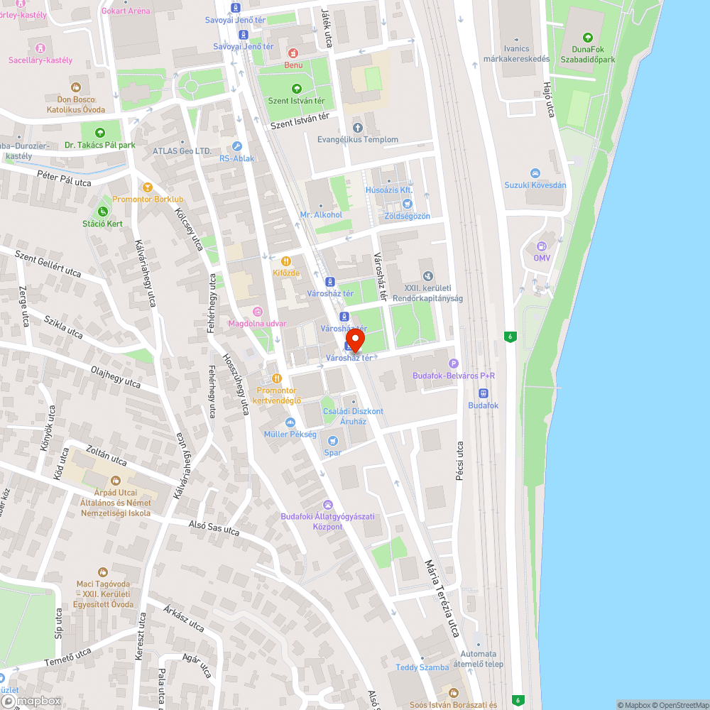 Úthiba bejelentés helye