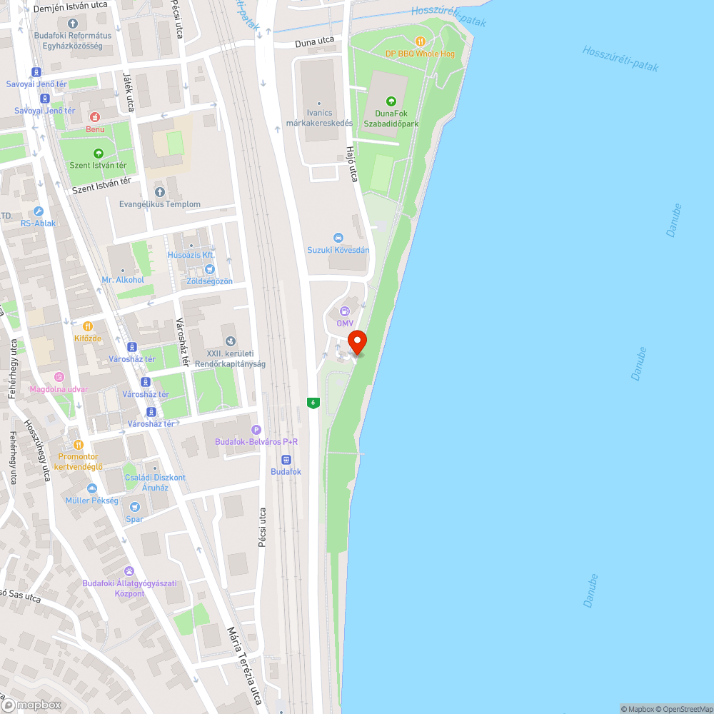 Úthiba bejelentés helye