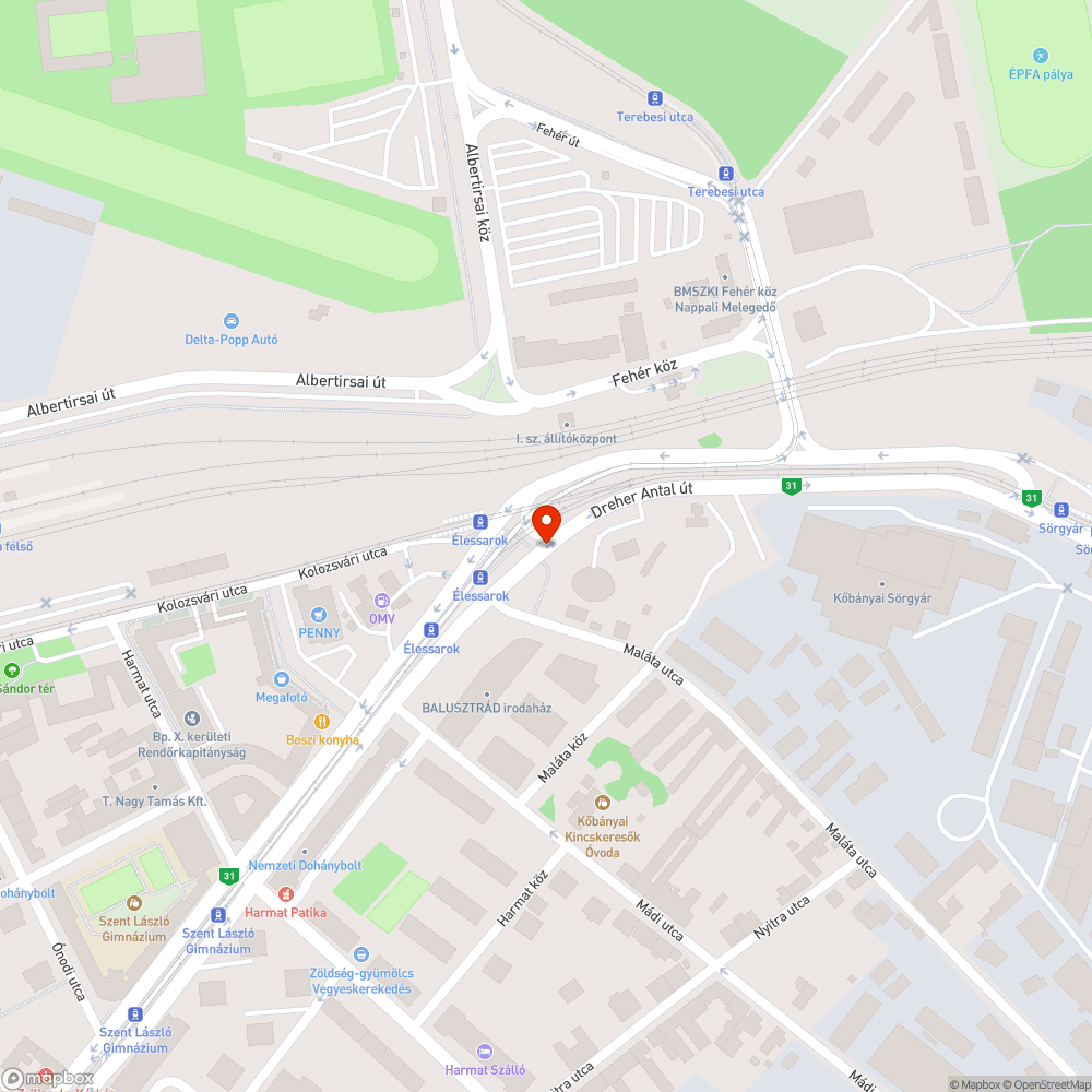 Egy rongálódott graffitis elektromos szekrény bejelentés helye