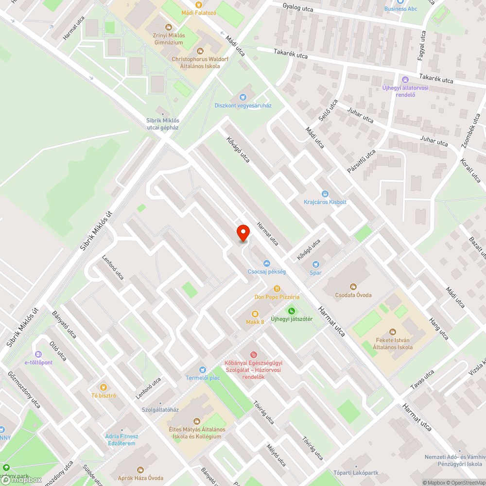 Agyagfejtő u. 6-12 és Agyagfejtő utca 14-16 - járda hibák bejelentés helye