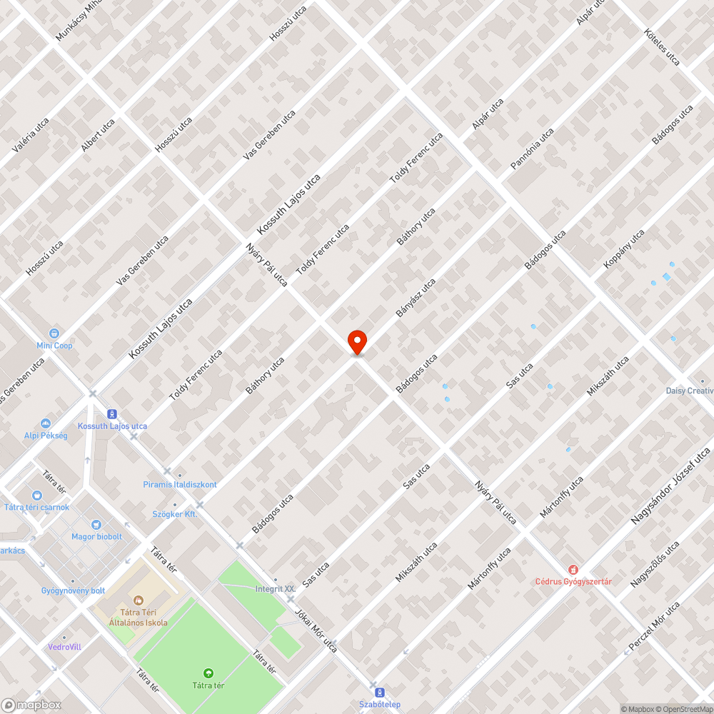 Mély kátyú bejelentés helye