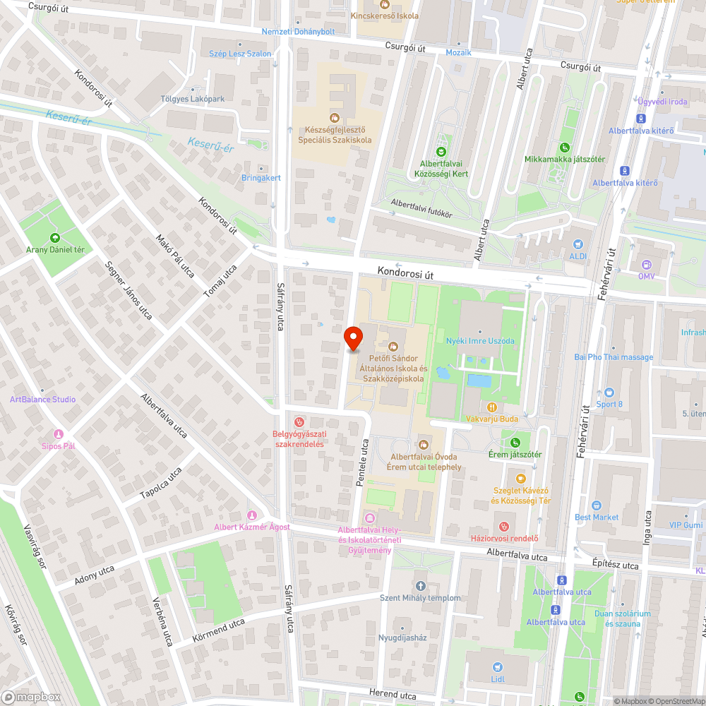 Botlásveszélyes kátyú bejelentés helye