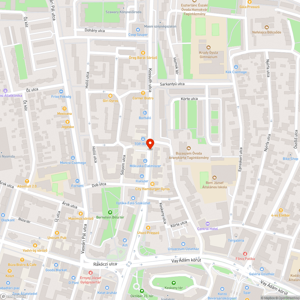 Megsüllyedt vízelvezető - Kossuth utca bejelentés helye