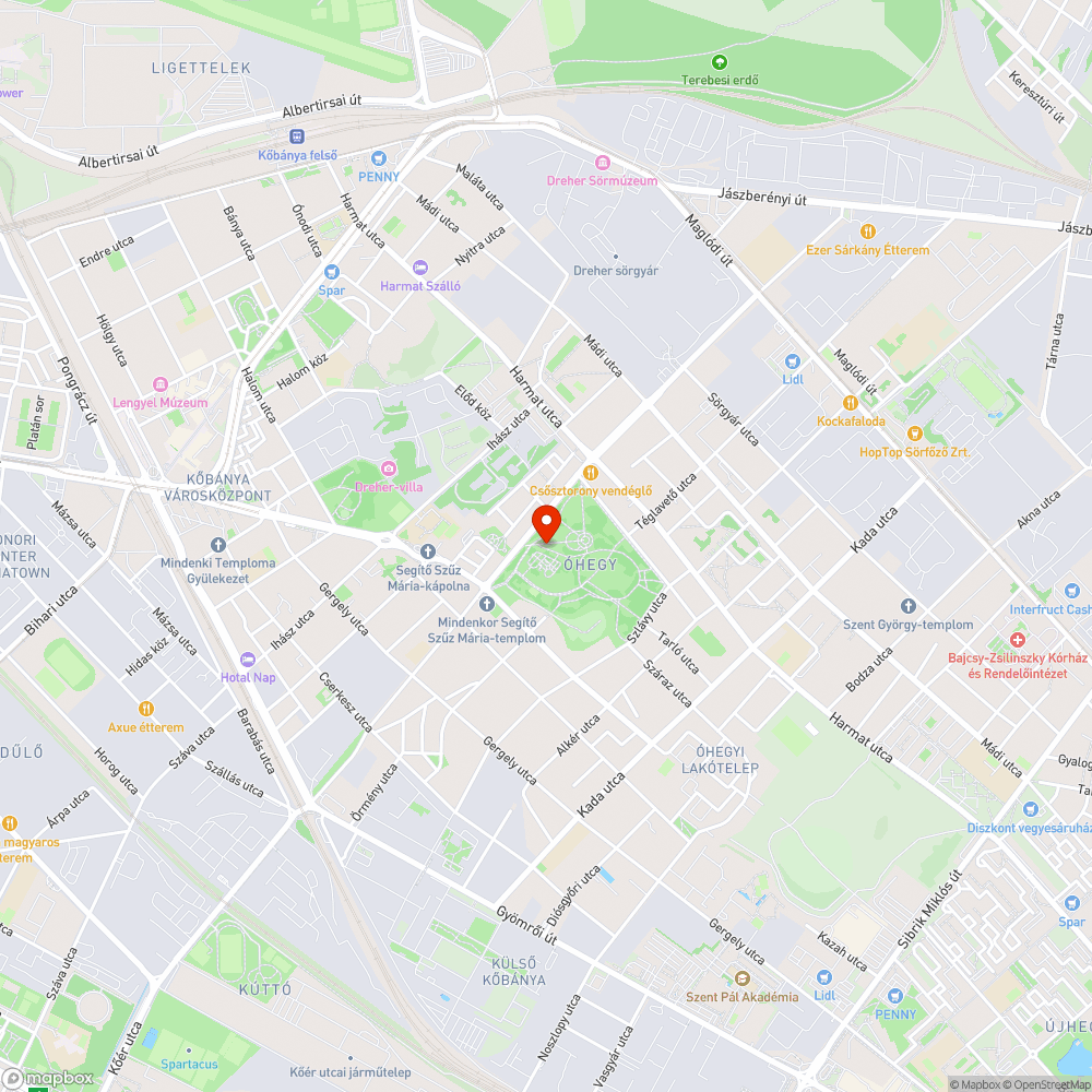 Törött pad Óhegy parkban a KRESZ-pályánál bejelentés helye