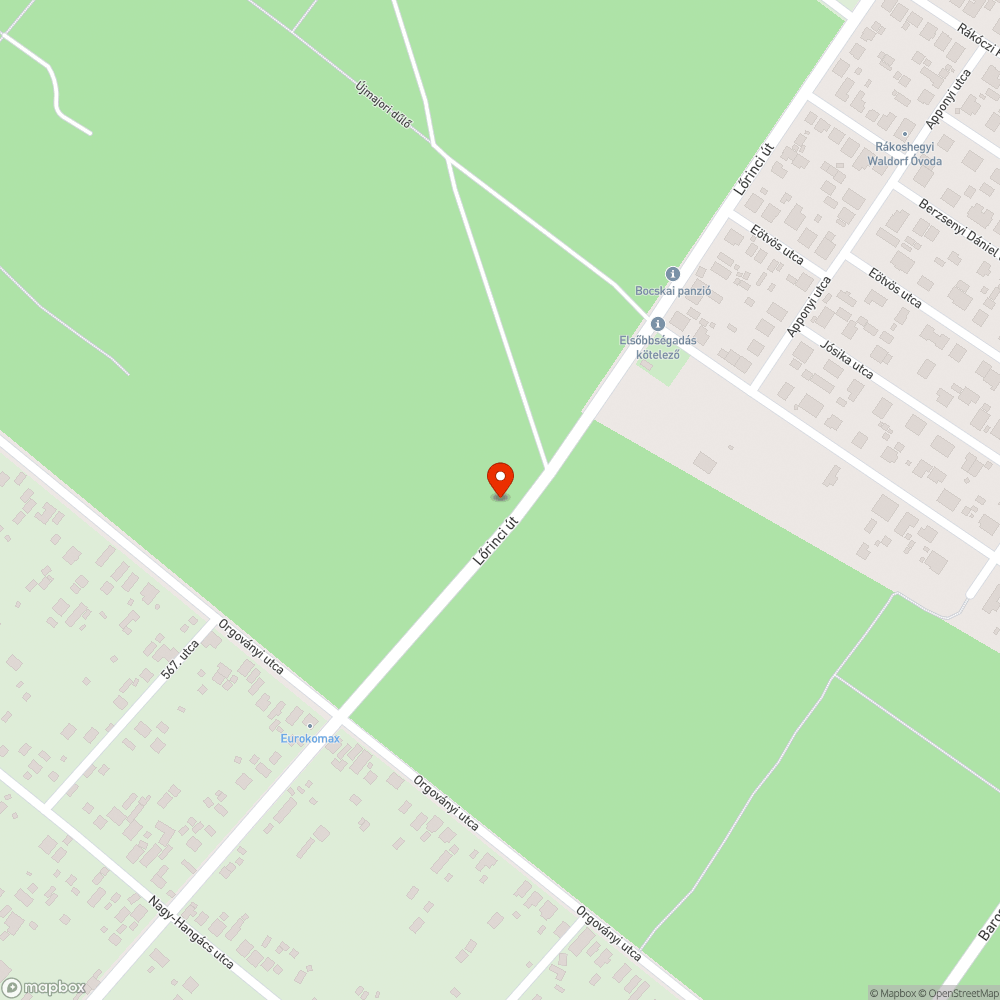 Lőrinci út gigakátyú Bocskai utca irányában bejelentés helye