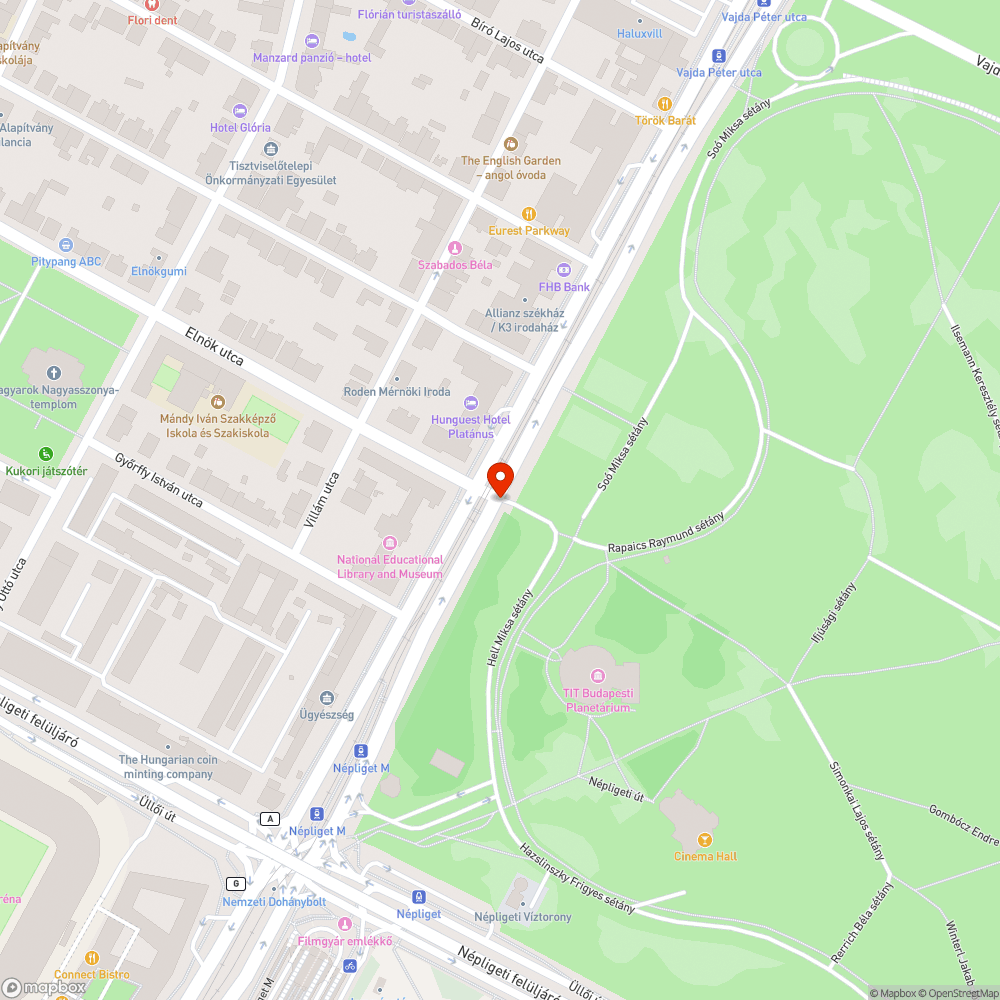 Kiégett lámpa bejelentés helye