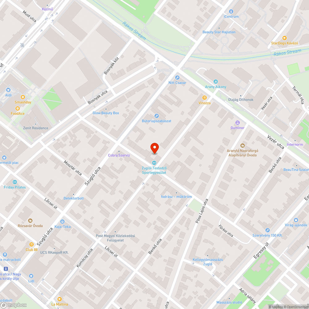 Lezárt járdaszakasz bejelentés helye