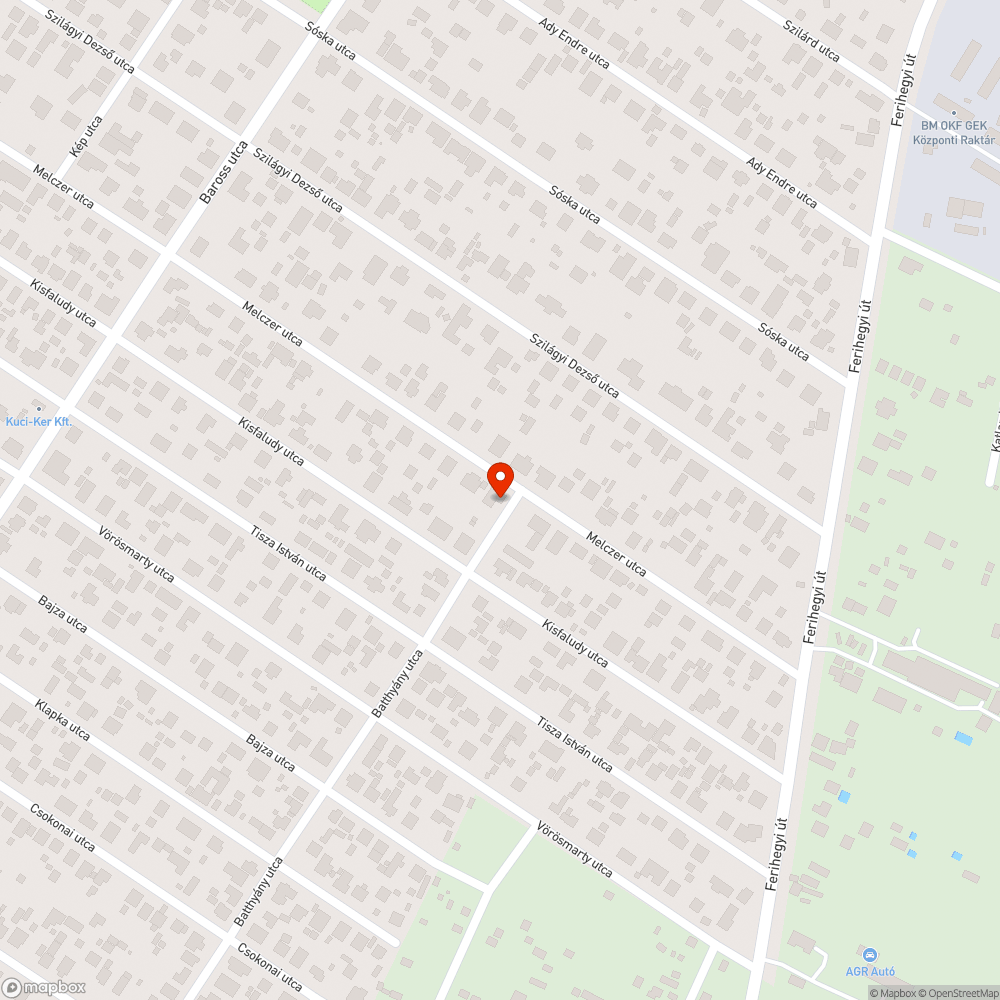 Rákoshegy - Batthyány utcai kátyúk bejelentés helye