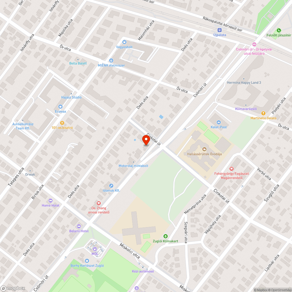 Elhagyott autó bejelentés helye