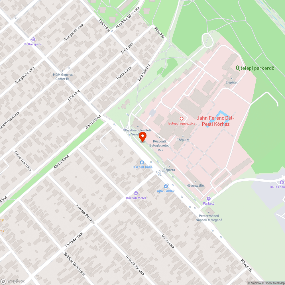 Elhagyott jármű bejelentés helye