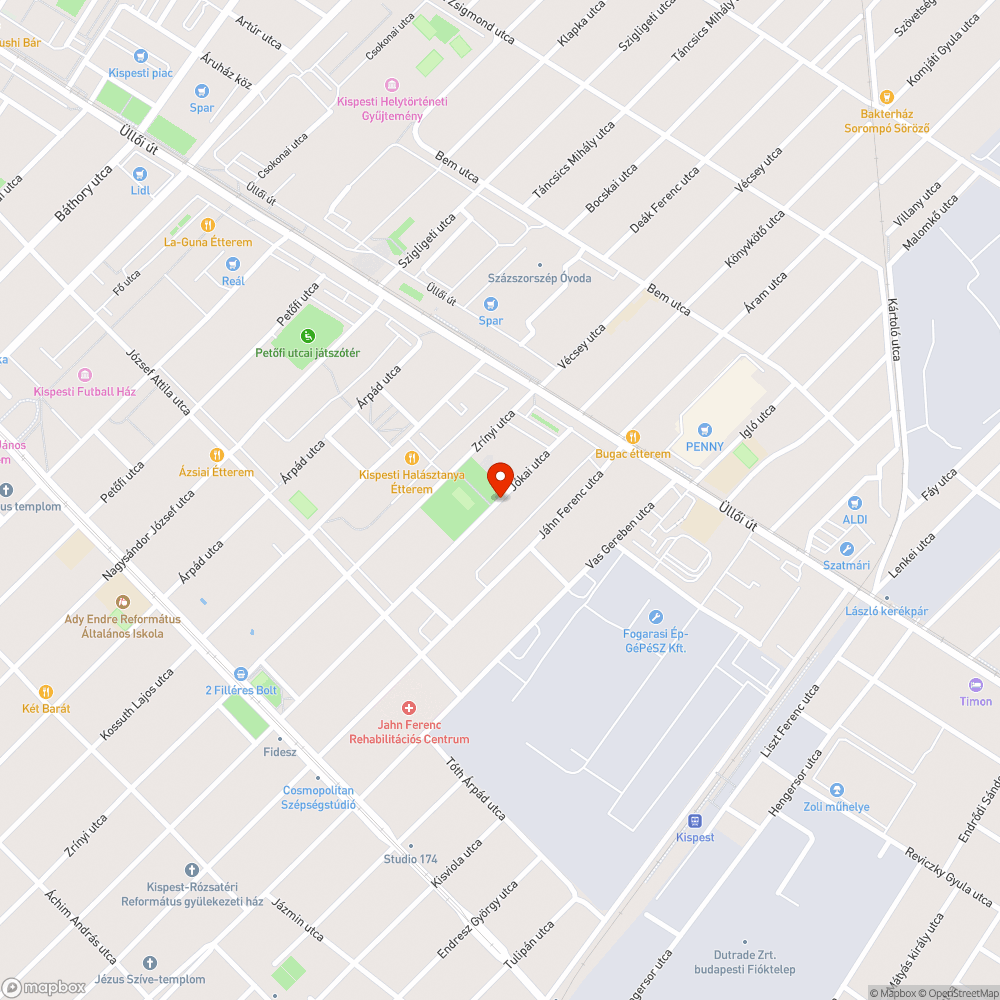 Kiégett lámpa bejelentés helye