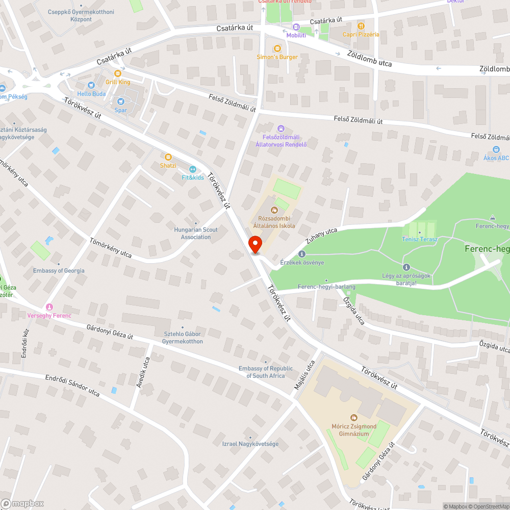 Kátyúk bejelentés helye