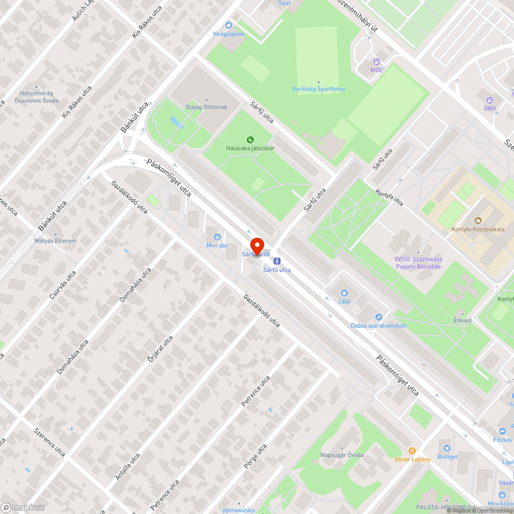 Szétesett fülke bejelentés helye