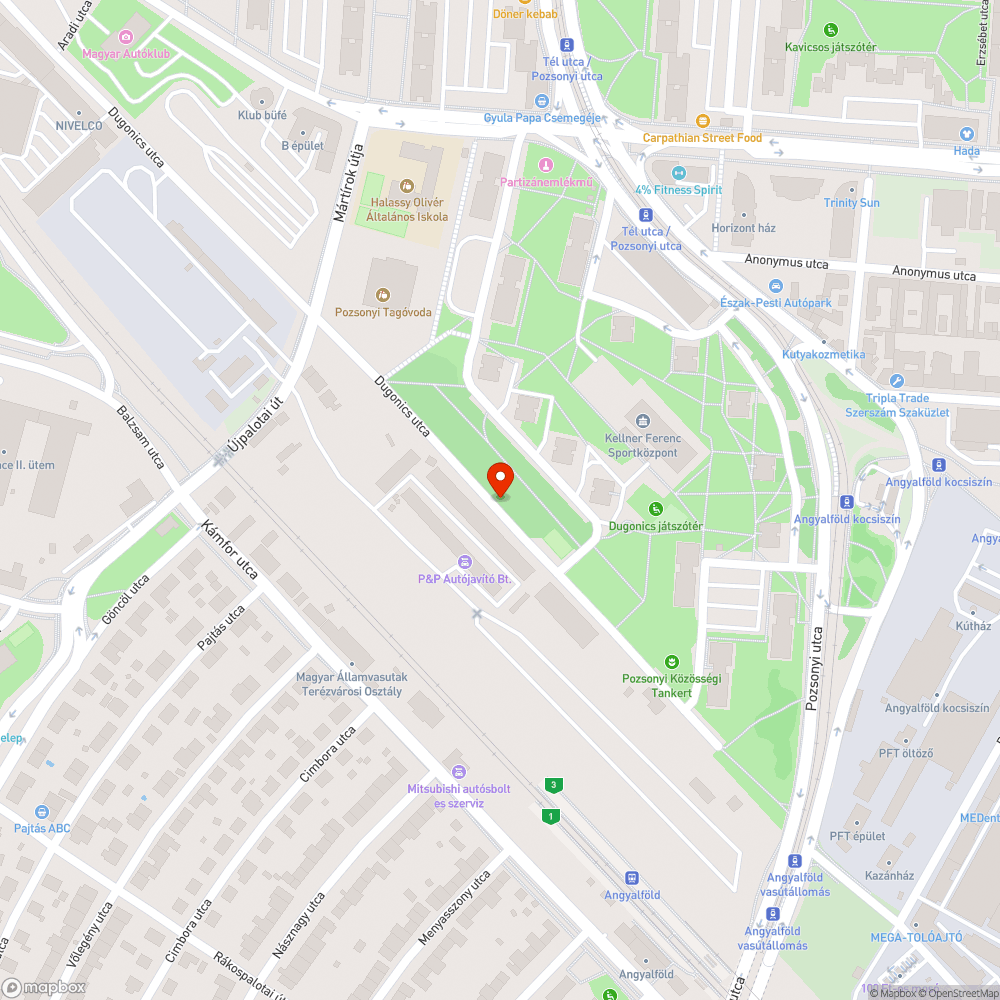 Zöldterületen parkol bejelentés helye