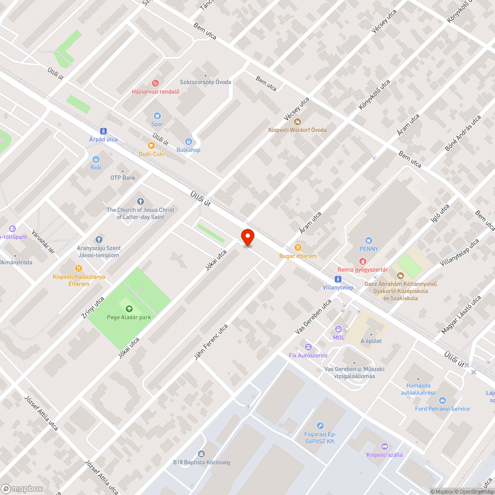 Kátyúk bejelentés helye