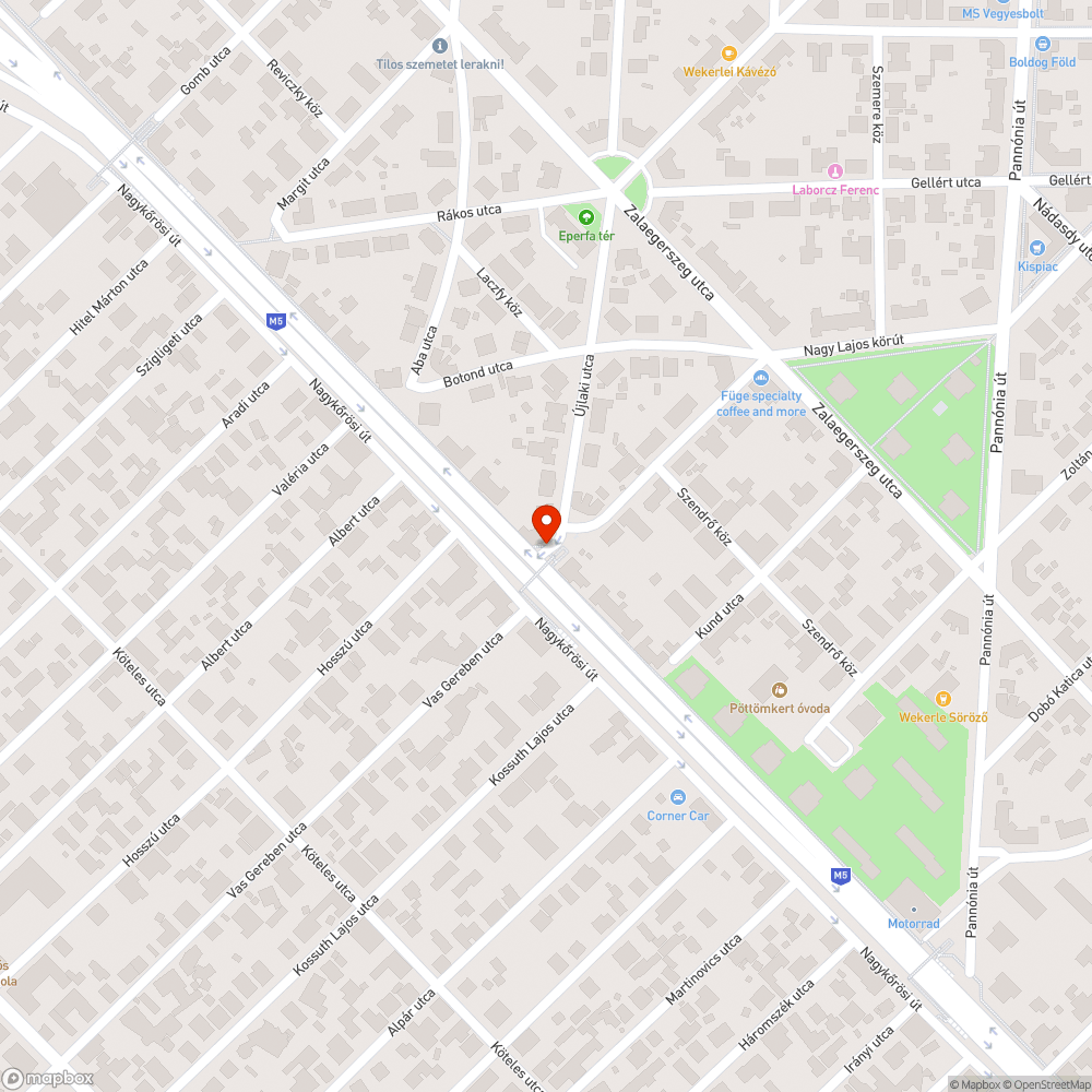 Sérült felüljáró bejelentés helye