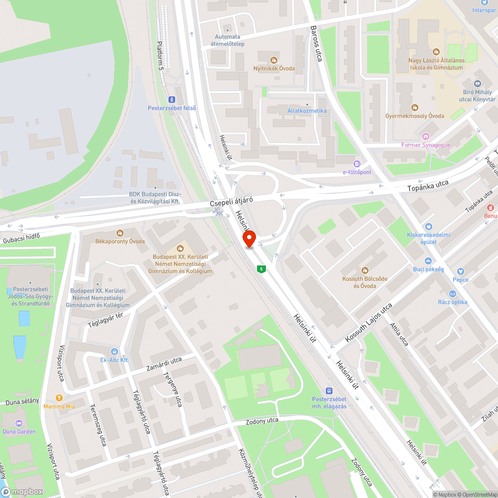 Kidöntött kikerülési irány bejelentés helye