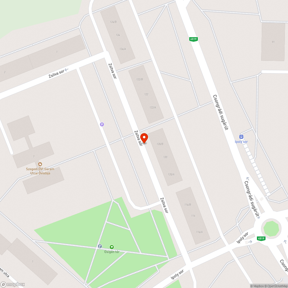 Növekvő kátyú a szervizúton bejelentés helye