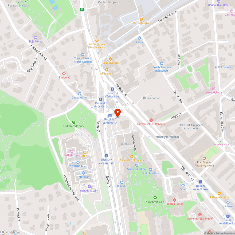 Bécsi út - Vörösvári út - áthelyezett MAHÍR oszlop alatti burkolat állapota bejelentés helye