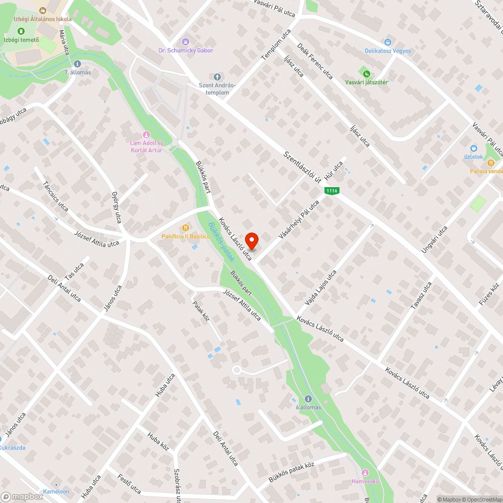 Kátyúk a Kovács László utca felső felén bejelentés helye