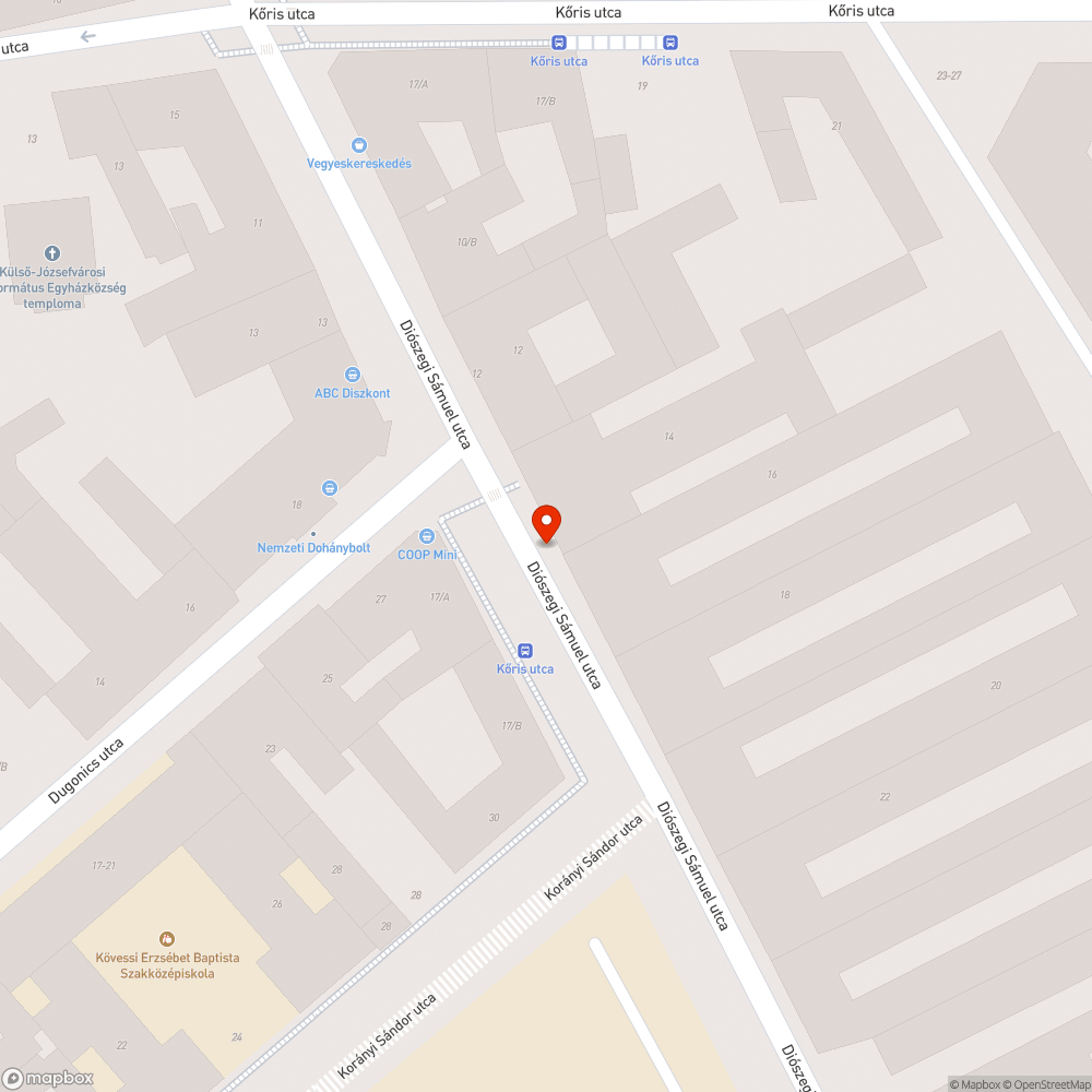 Kapubeálló bejelentés helye