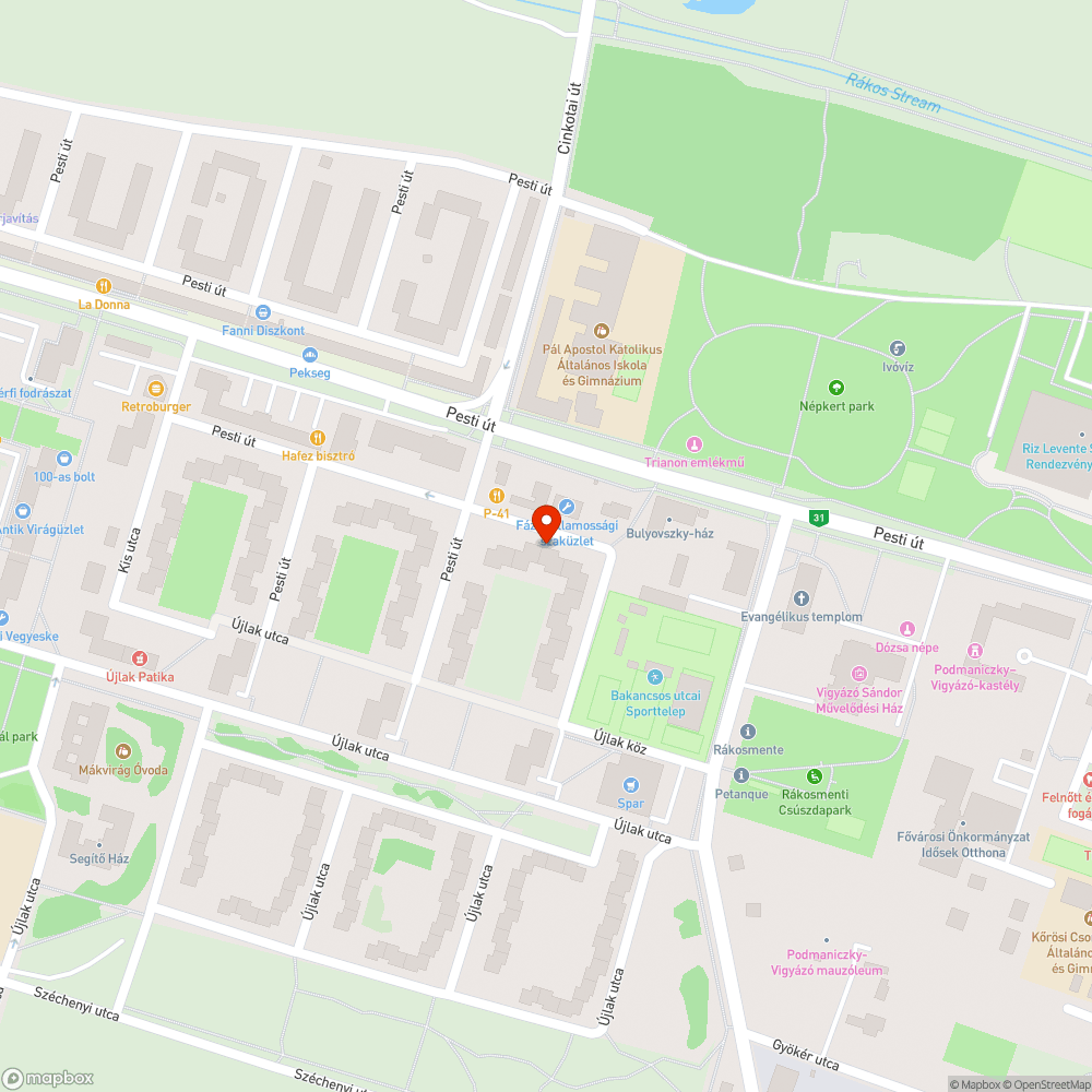 Kiégett lámpa bejelentés helye