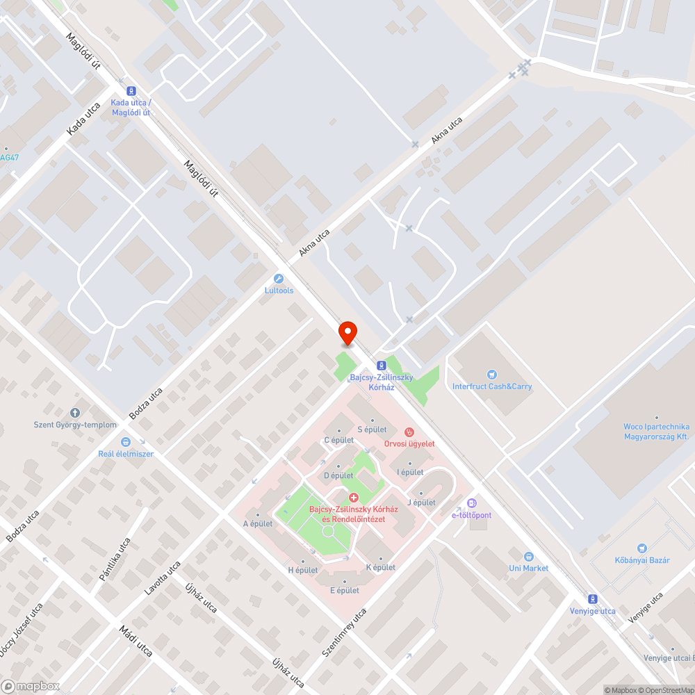 A Bajcsy Zsilinszky kórház buszmegállója bejelentés helye