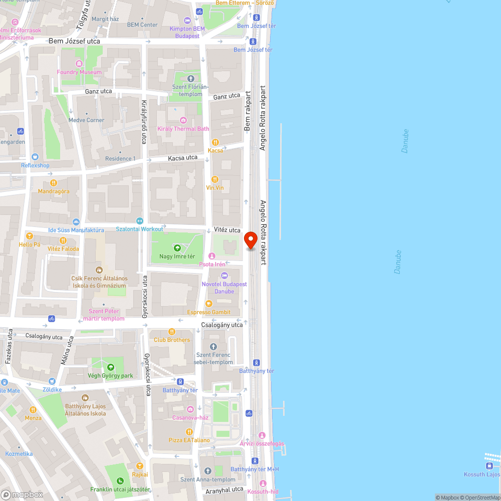 Veszélyesen elválasztó elemek a Bem rakparton bejelentés helye