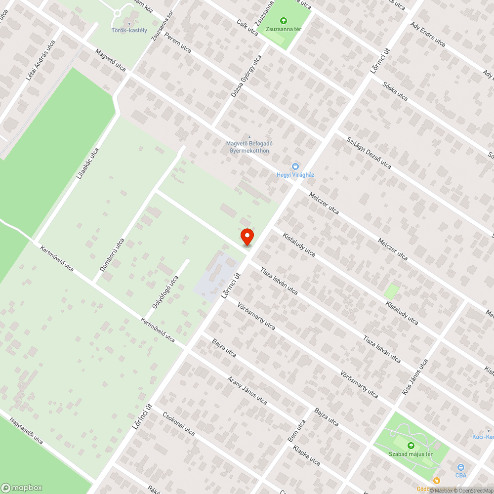 Kátyú a Lőrinci úton bejelentés helye