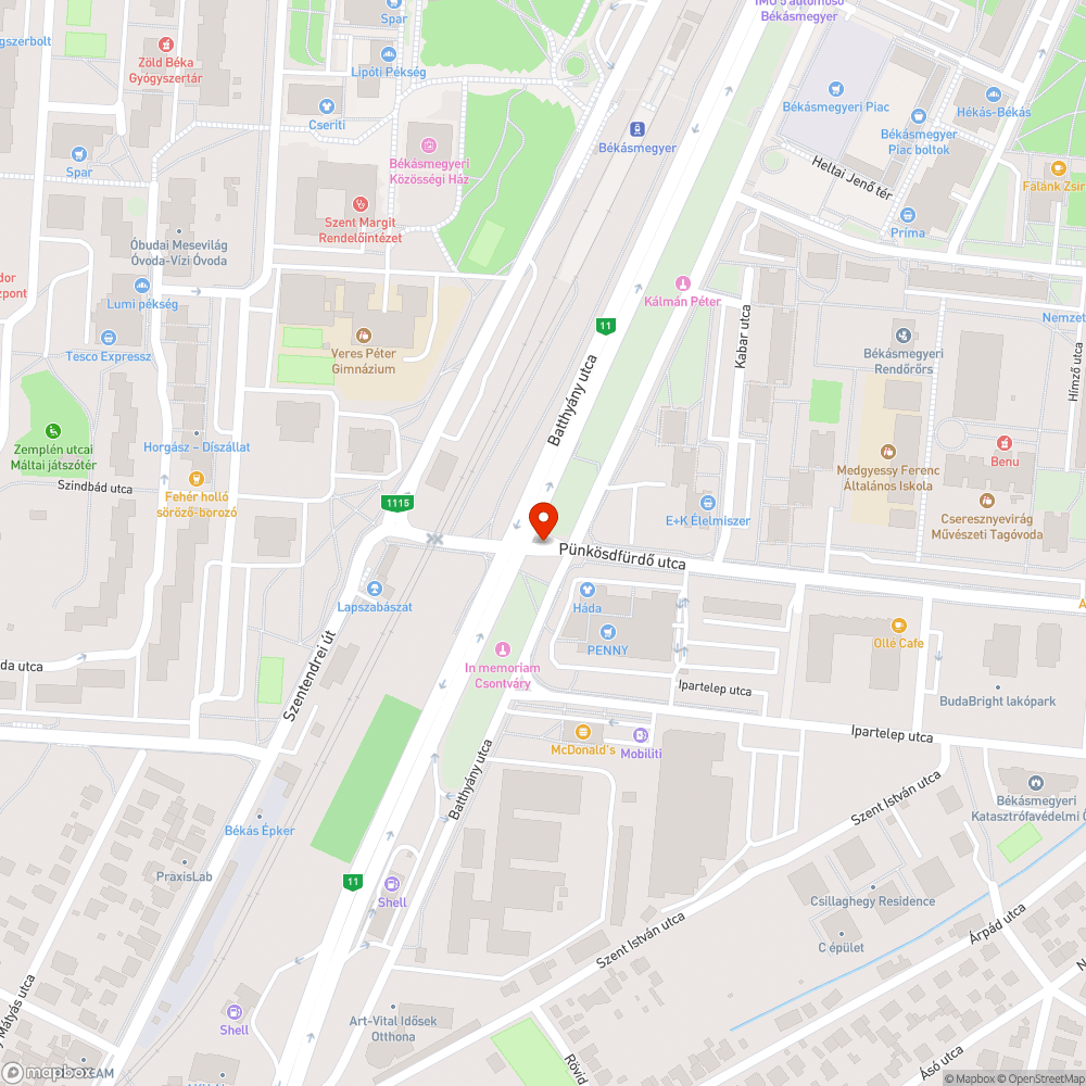 Kátyú bejelentés helye