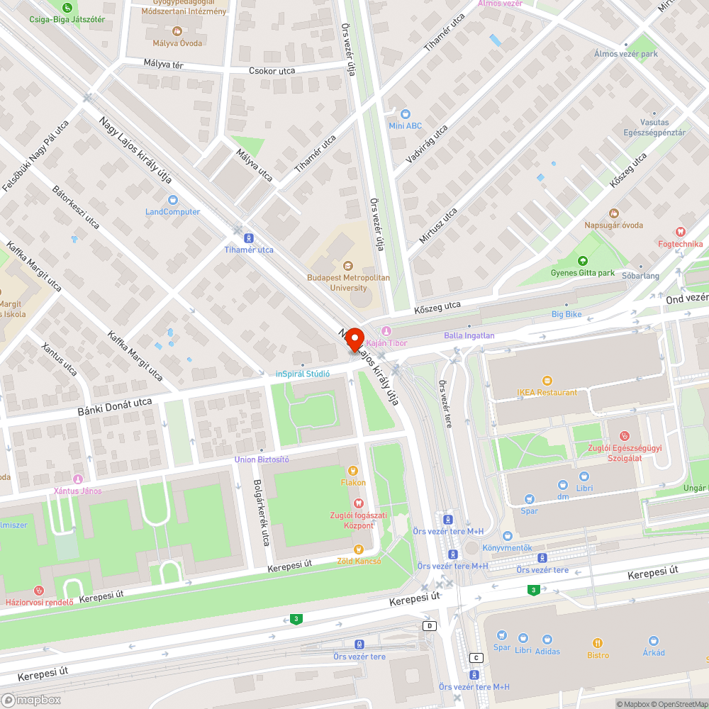 Sérült fedlap kerékpárúton bejelentés helye