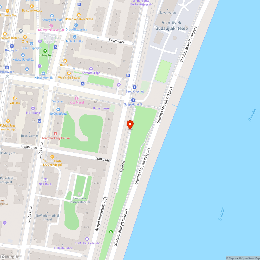 Rongált, mozgó pad bejelentés helye