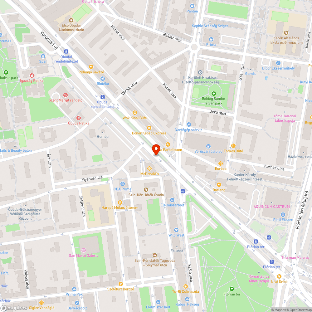 Úthiba bejelentés helye