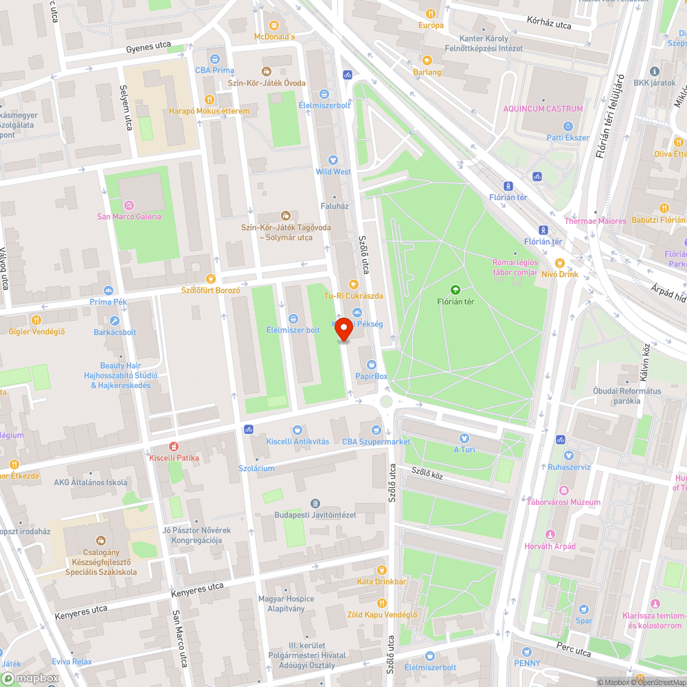 Kátyús, repedezett parkolóterület bejelentés helye