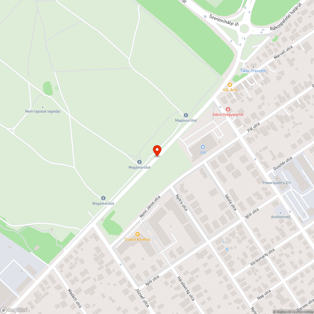 Rákospalotai határút bejelentés helye