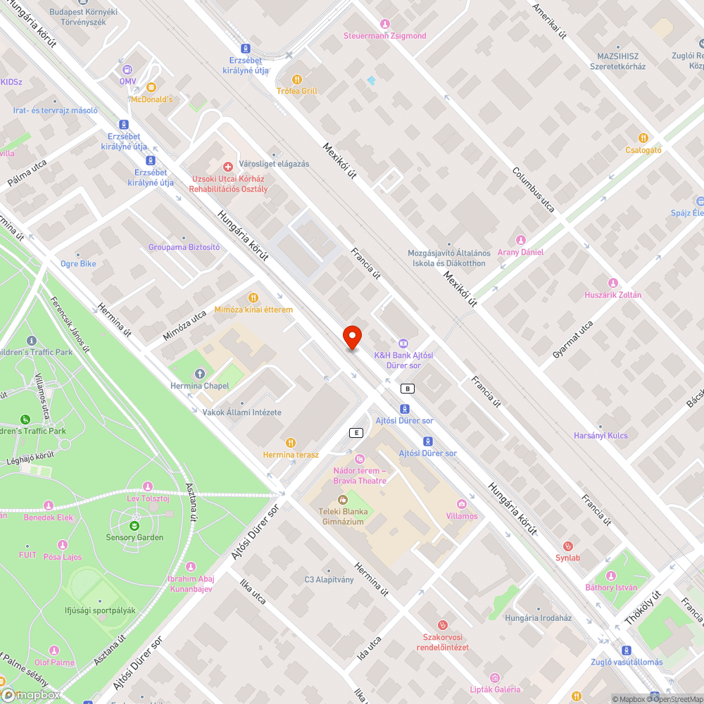 Kiszáradt fa bejelentés helye