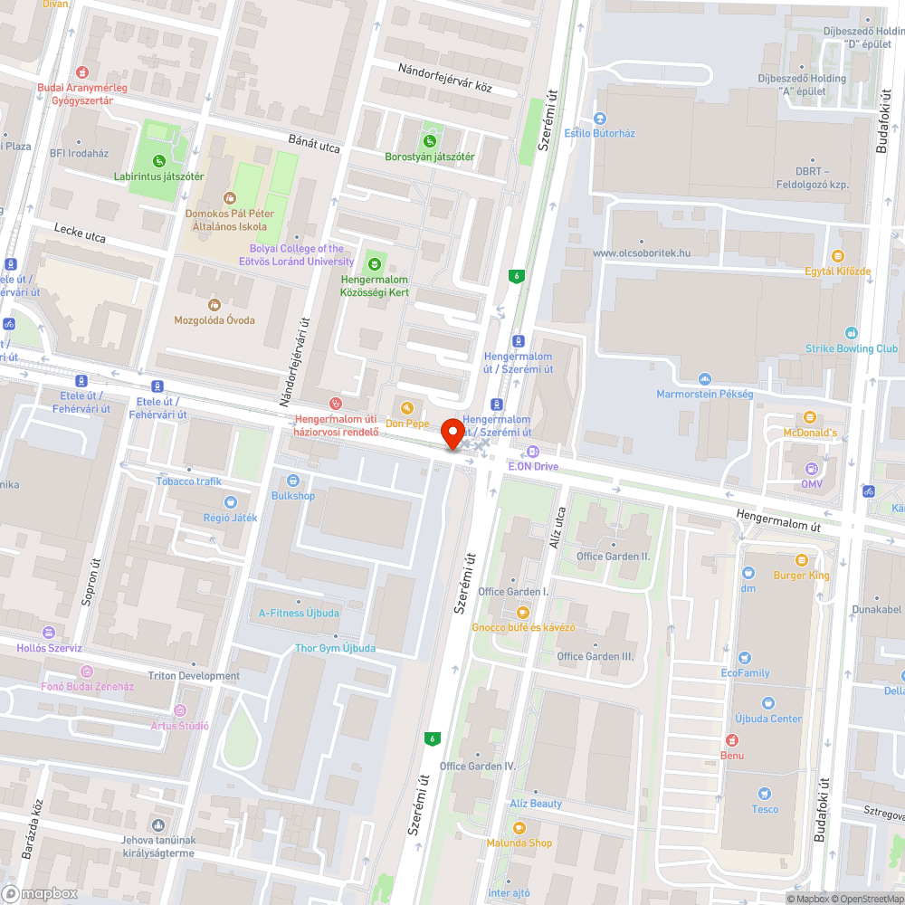 Közlekedési lámpa, rövid zöld fázis bejelentés helye