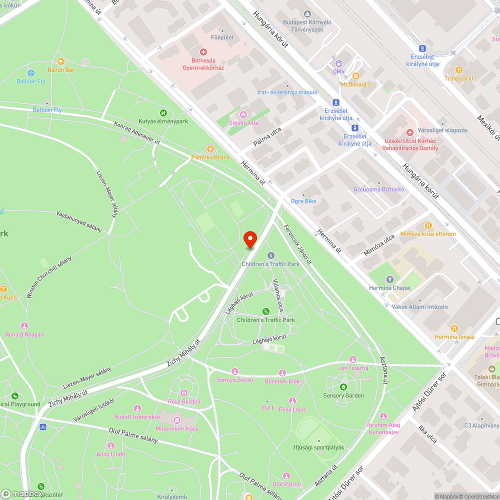 Szabálytalan behajtás a ligetbe bejelentés helye