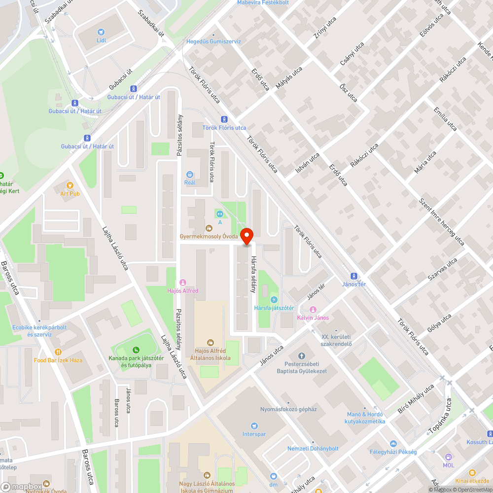 Két, funkció nélküli oszlop bejelentés helye