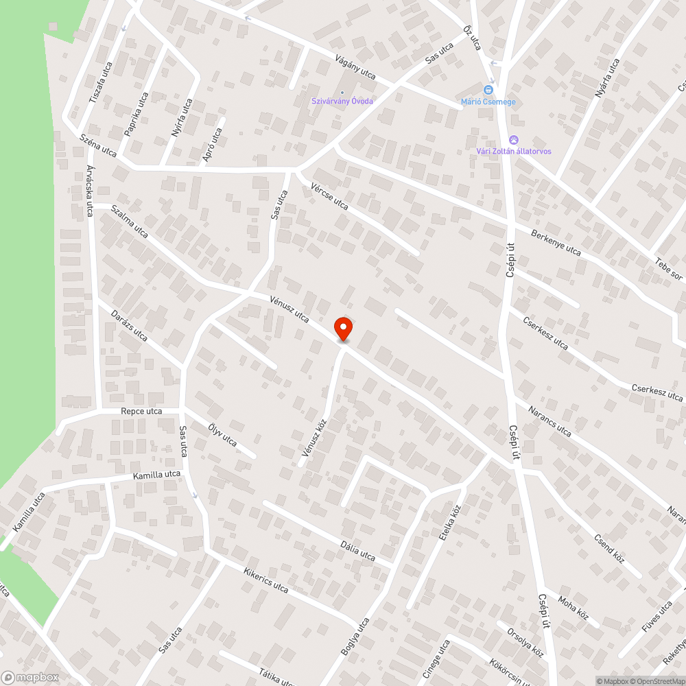 Aknafedlap melletti kátyú bejelentés helye