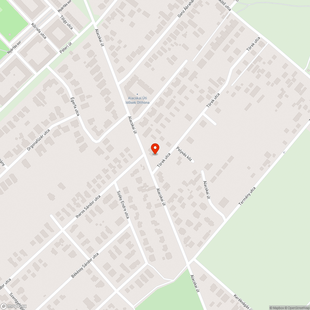 Alacskai úton nem működő közvilágítás bejelentés helye