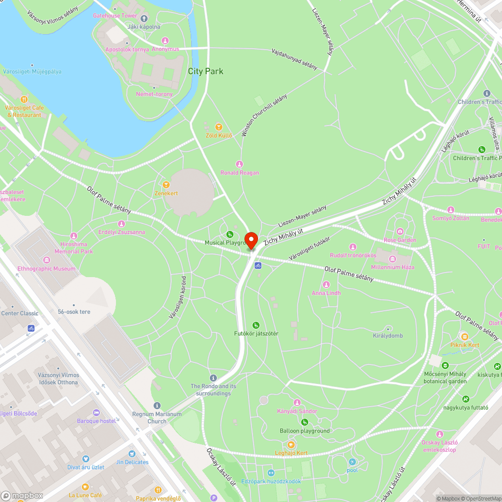 Fényszennyezés a Városligetben bejelentés helye