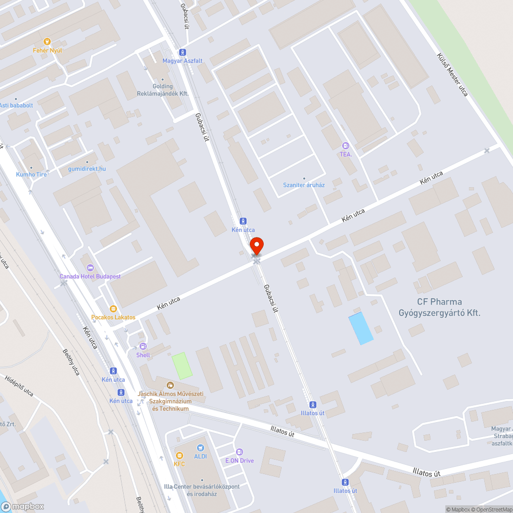 Kátyúk a kereszteződésben bejelentés helye